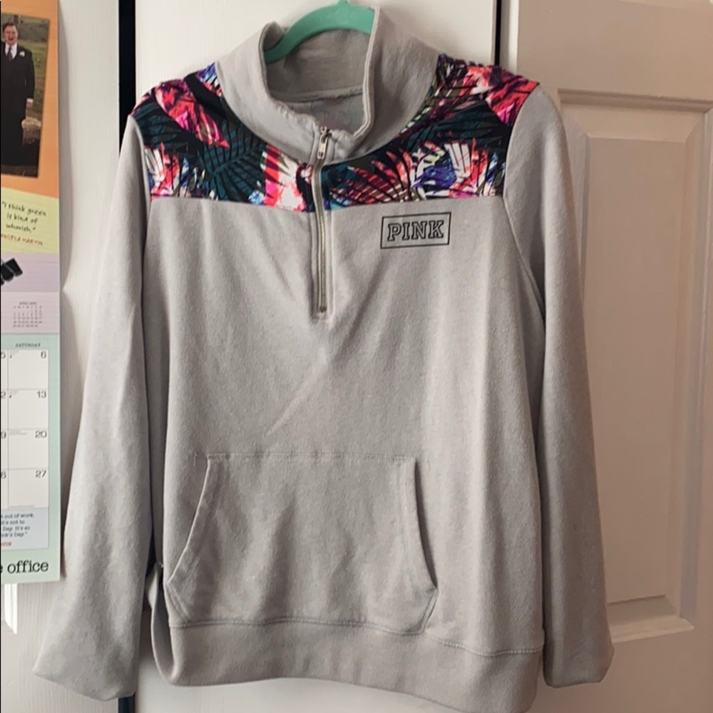 PINK grey/patterned half zip.